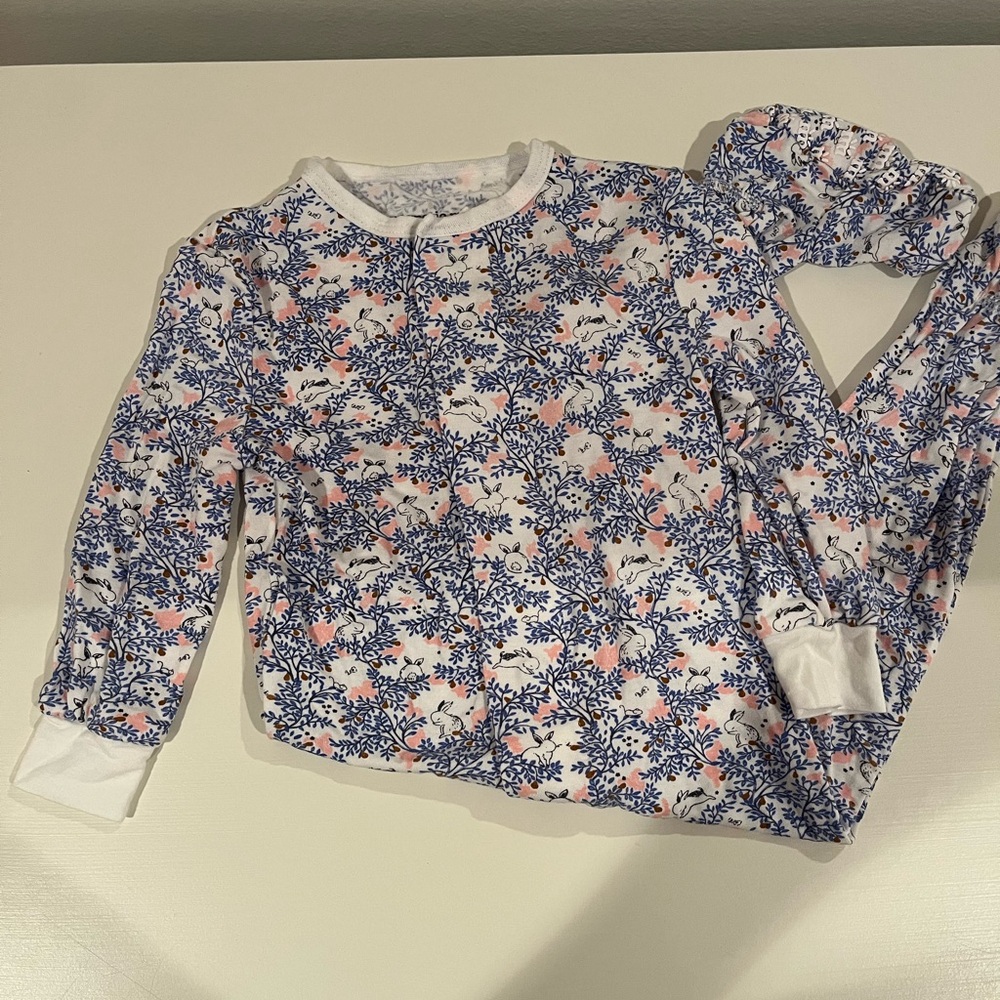 Magnetic Me Blue and Pink Floral and Bunny Onesie